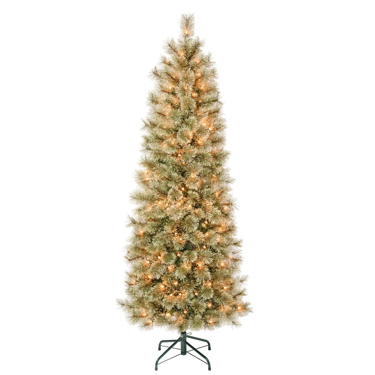 National Tree Company First Traditions Pre-Lit Arcadia Pine Cashmere Slim Christmas Tree, Clear Incandescent Lights, Plug In, 6 ft